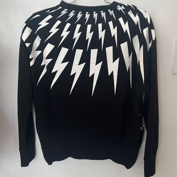 Neil Barrett Thunderbolt black pullover sweatshirt size XS (fits XS/S) - Picture 2 of 7